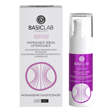 Napinające serum liftingujące 25% kompleksu neuropeptydów, 5% glikoiny, 5% kompleksu komórek macierzystych, witamina B12, Wygładzenie i Elastyczność