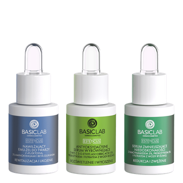 Zakochaj się w BasicLab 3x15 ml – witamina C + emu-żel + niacynamid
